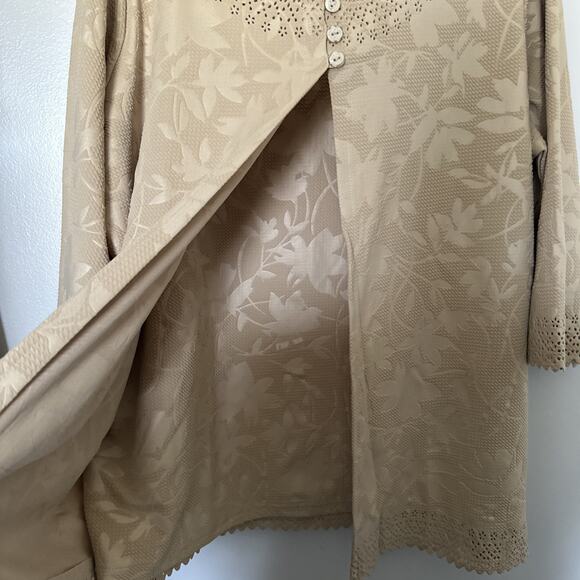 Adriace Dilafield Top Womens Size XXL Green Laser 2fer Long Sleeve Tunic Top - Picture 6 of 16